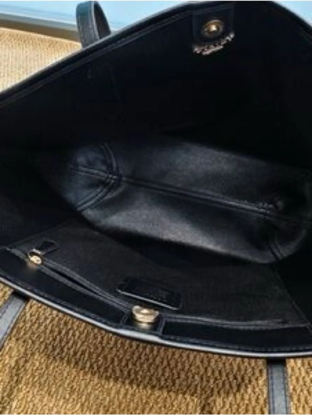 Coach Brown Signature Halloween Tote with Black Trim and Orange Accents
